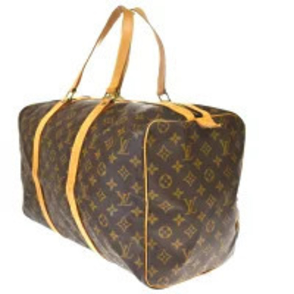 Louis Vuitton Travel Handbag Bag Monogram Souple Boston Leather Sac Brown